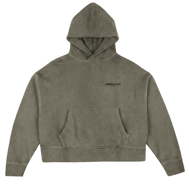 RIOANDRE Vintage Olive Oversized Boxy Hoodie.