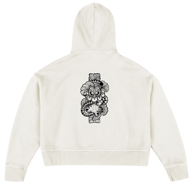 TIGRE TIBET CHIARA Vintage White Oversized Boxy Hoodie.