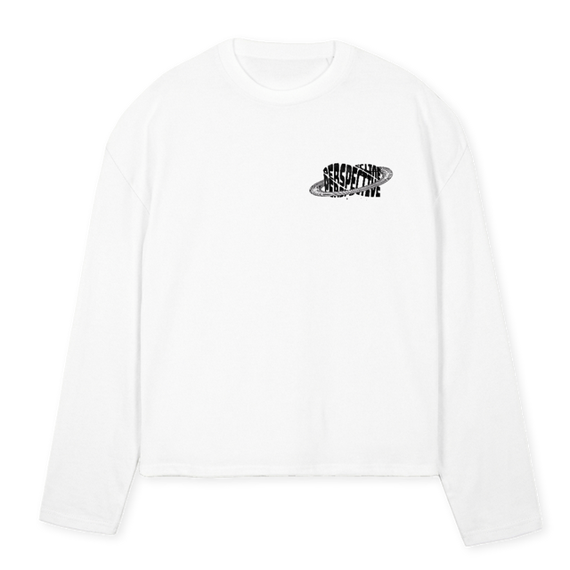 PSTVWHITELONGSLEEVE White Oversized Boxy LS Tee.