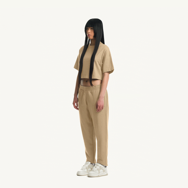 Croissant Cropped Oversized Tee.