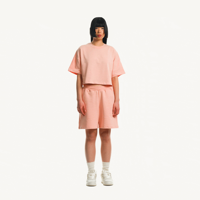 Pink Clay Cropped Oversized Tee.