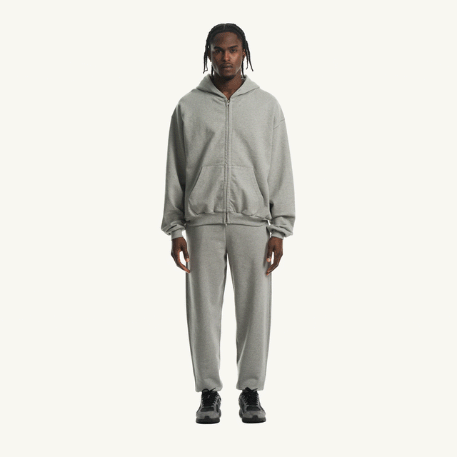 Grey Marl Oversized Zipped Hoodie. – WATC STUDIO Grey Marl Oversized Zipped Hoodie. – WATC STUDIO