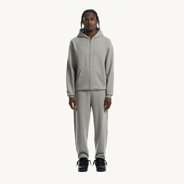 Grey Marl Regular Zipped Hoodie.