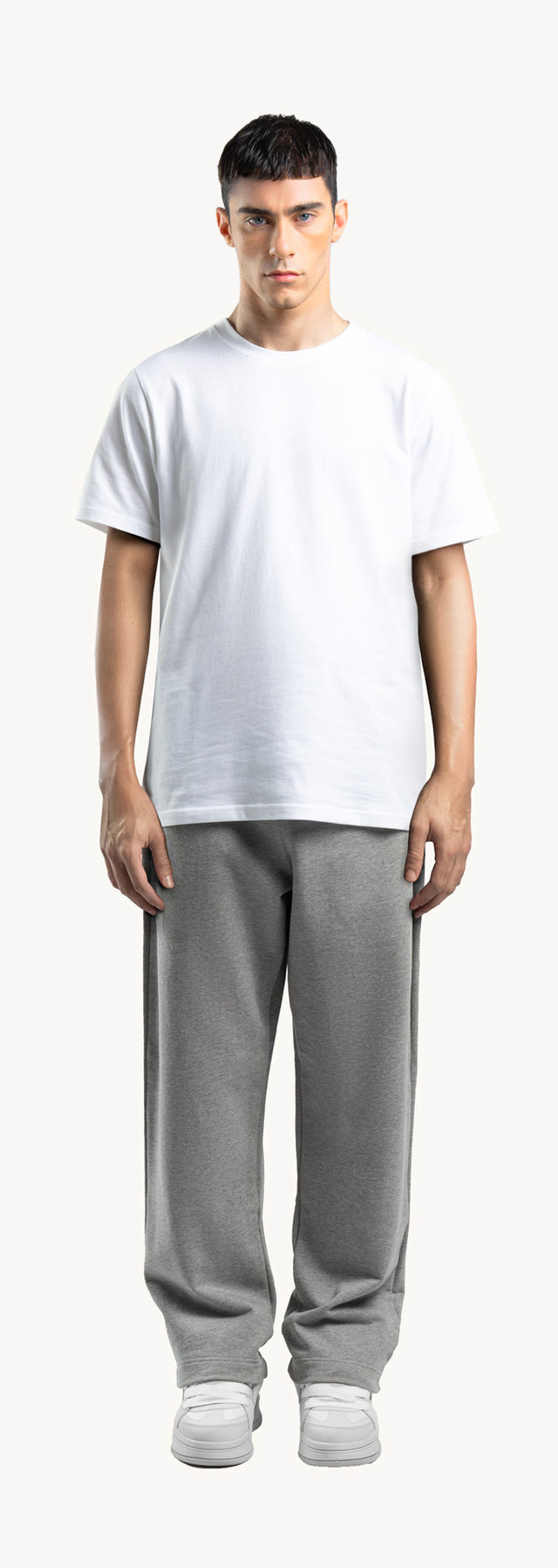 Grey Marl Straight-Leg Relaxed Sweatpants.