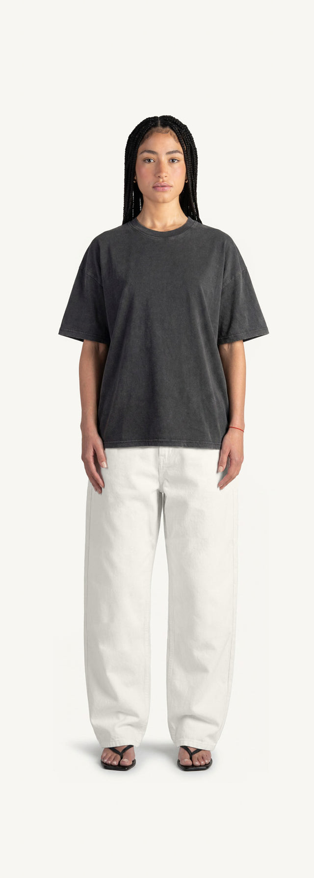 Ivory Relaxed Straight Canvas Pants.