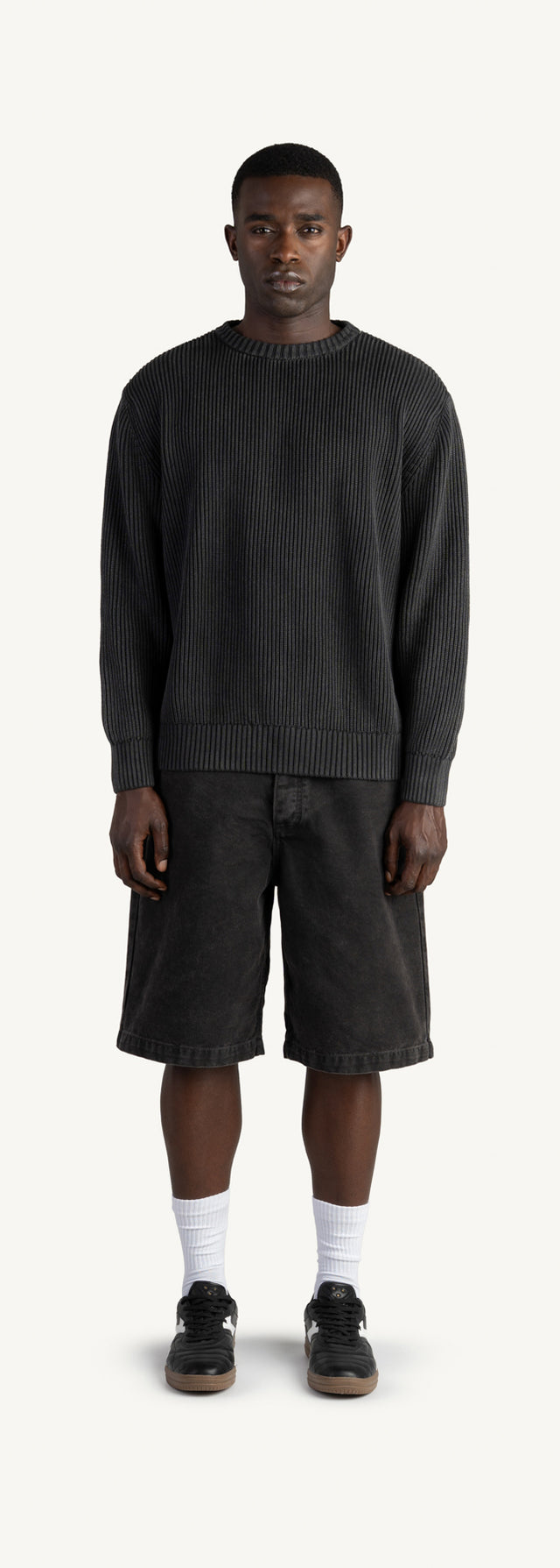Vintage Black Tejo Relaxed Knit Sweater.