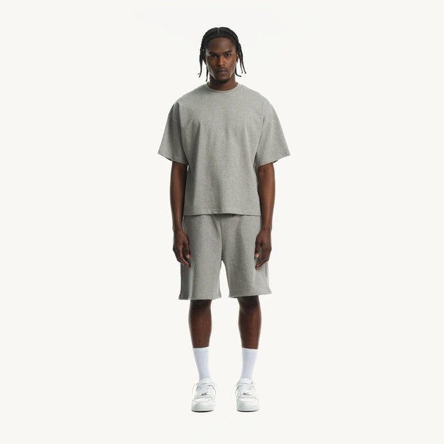 Grey Marl Relaxed Sweatshorts.