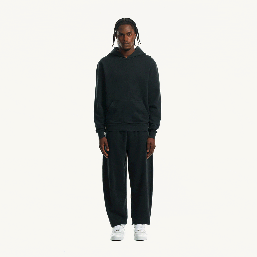 Vintage Black Regular Hoodie. WATC STUDIO