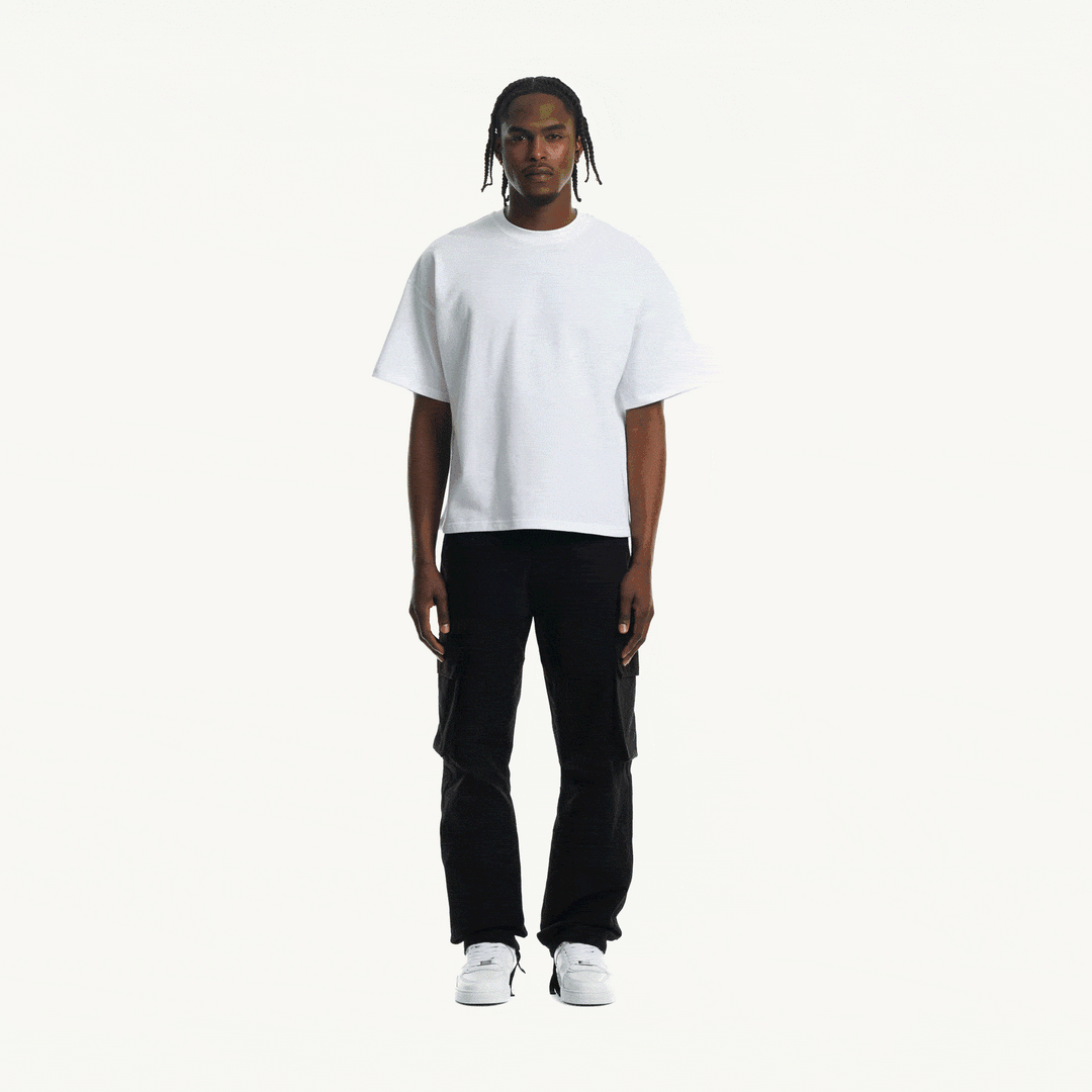 Boxy Rapper Tee White Oversized Boxy Tee. – WATC STUDIO