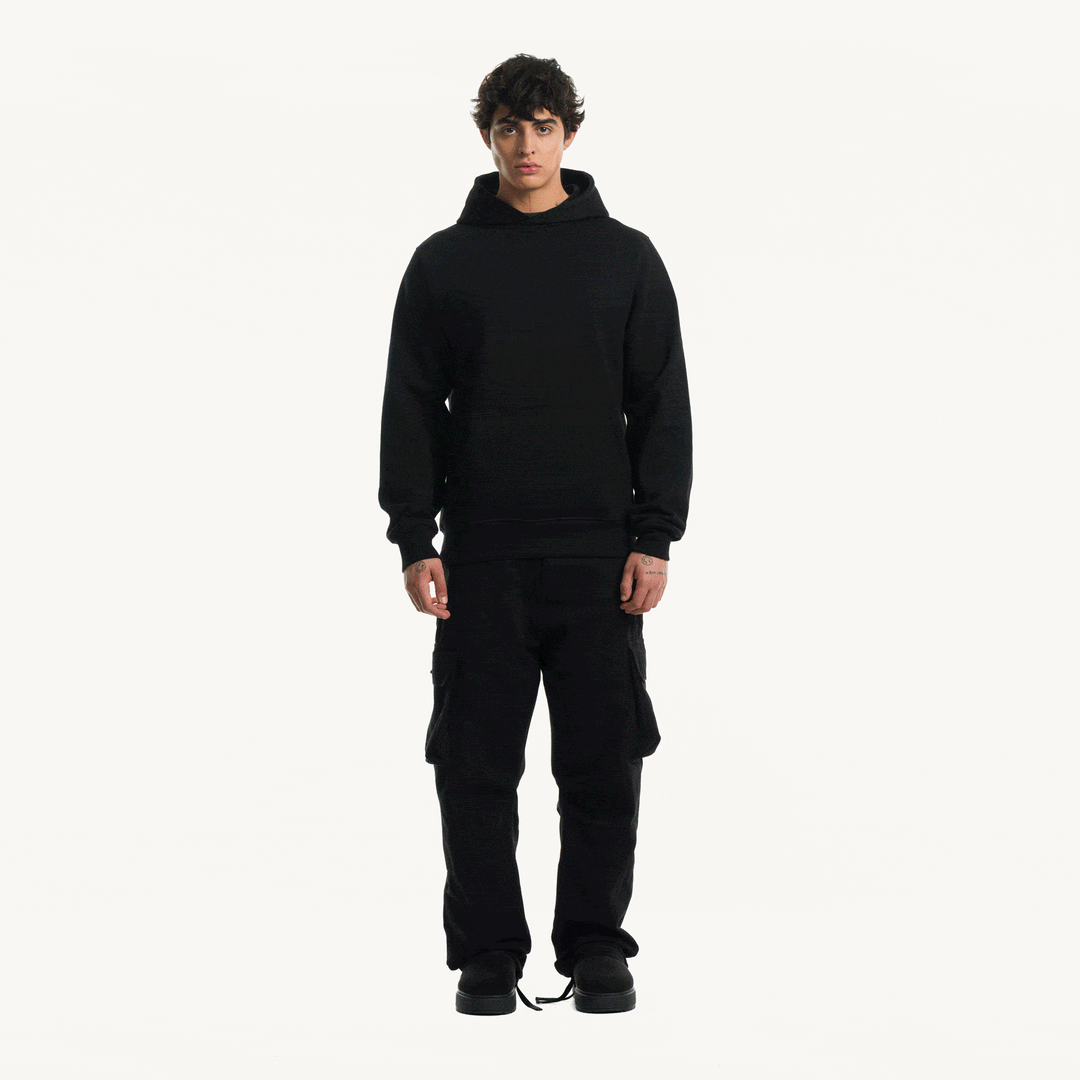 Black Regular Hoodie. – WATC STUDIO