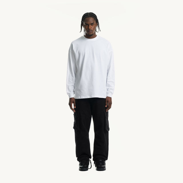 White Oversized LS Tee.