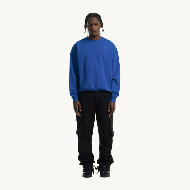 Cobalt Blue Oversized Crewneck Sweater.