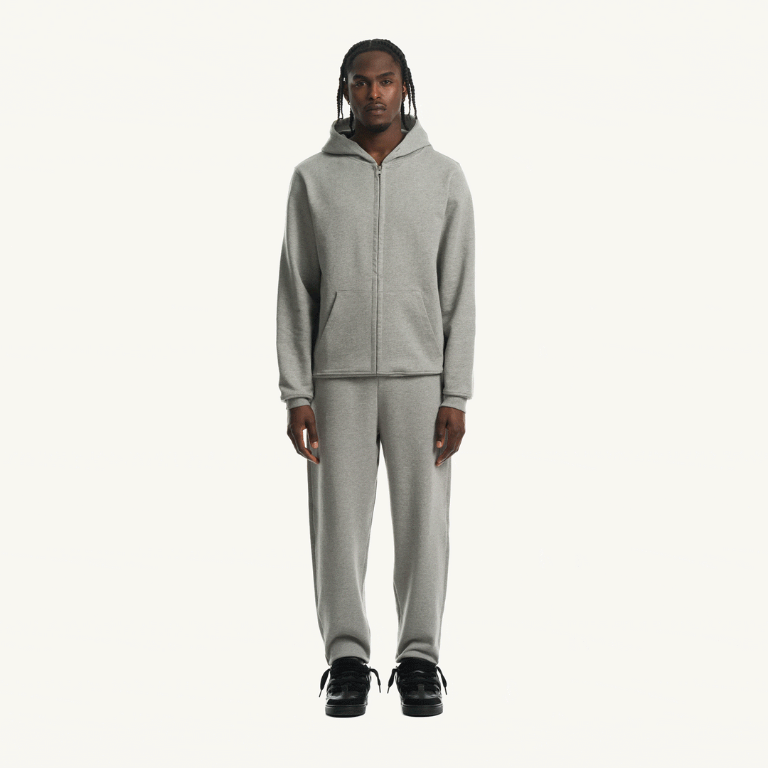 Grey Marl Racer Sweat Crop Top