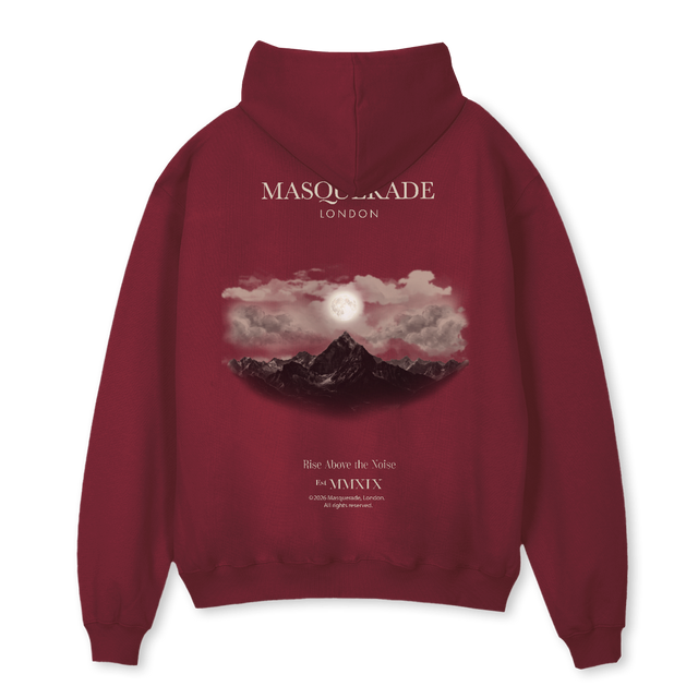 NEWWINTER ASCENT Burgundy Oversized Hoodie.
