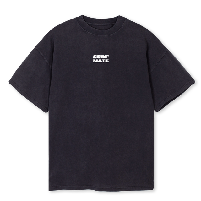 SURFMATETEEBLACK Vintage Black Oversized Tee.