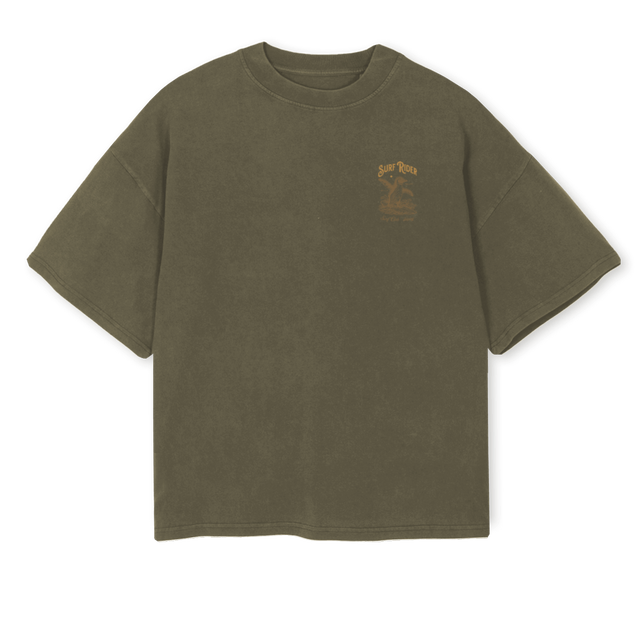 SURFRIDER OBOXTEE Vintage Olive Oversized Boxy Tee.