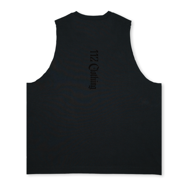 GYMVEST Deep Black Oversized Vest.
