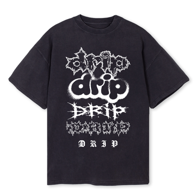 DRIPINCIAGA Vintage Black Oversized Tee.