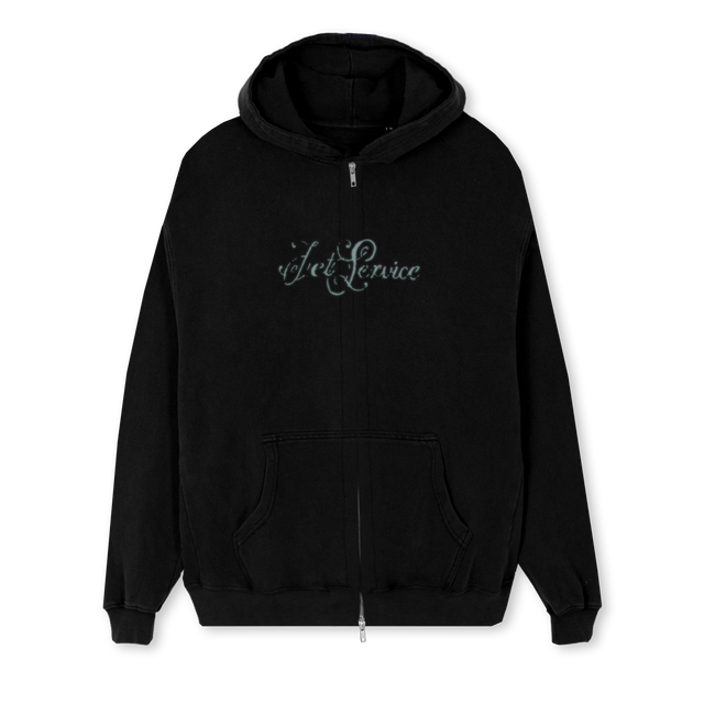 NIEBLA Black Regular Zipped Hoodie.