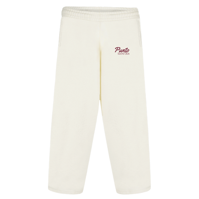 PSCPANT Vintage White Straight-Leg Baggy Sweatpants.