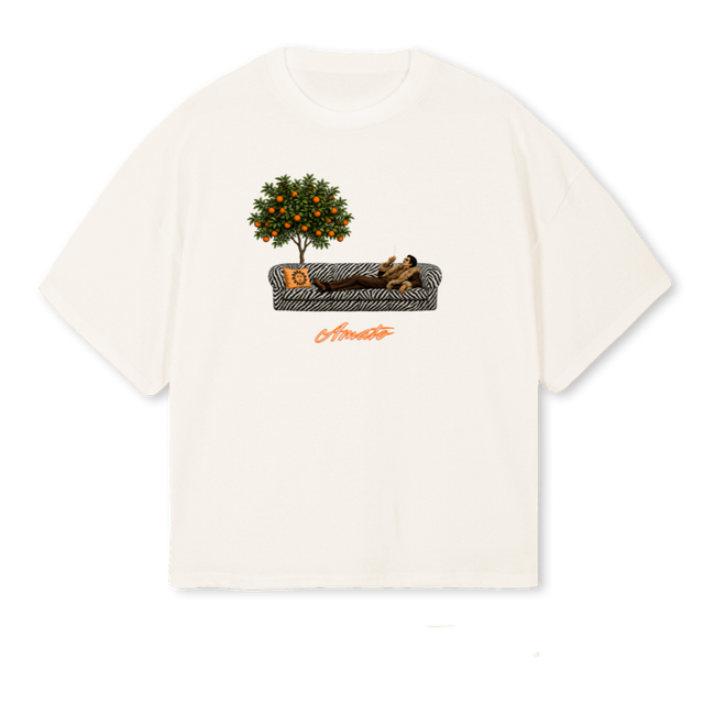 ZEBRA Vintage White Oversized Boxy Tee.