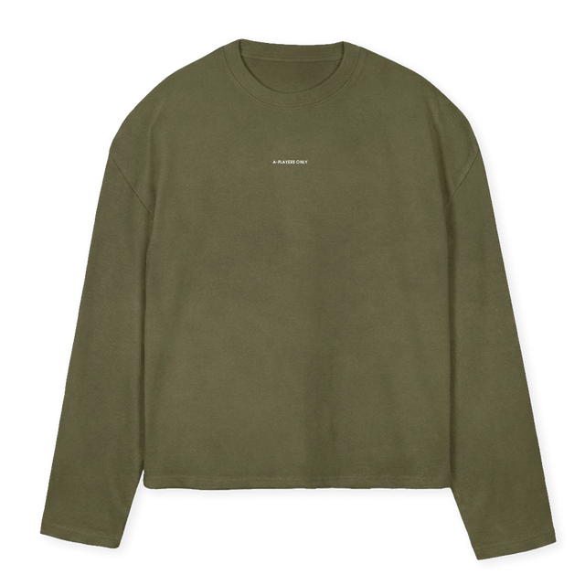 PAOLIVETEE Vintage Olive Oversized Boxy LS Tee.