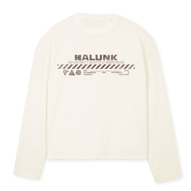 VWHITE RUST INDUSTRI Vintage White Oversized Boxy LS Tee.