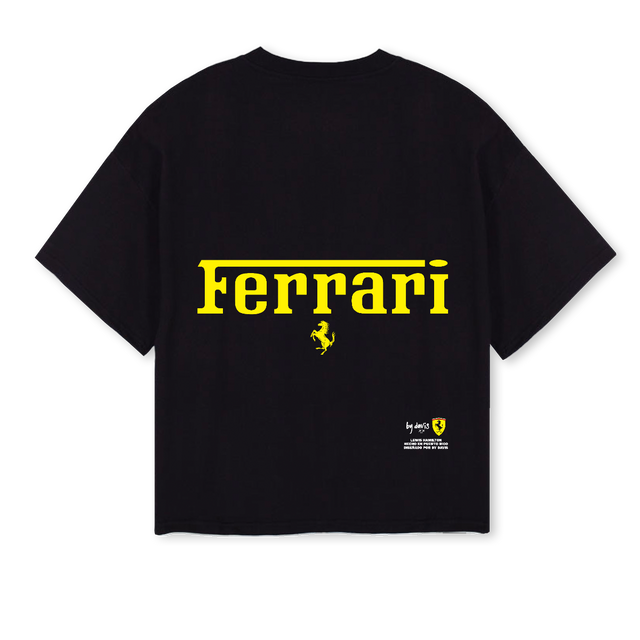 LEWIS Black Oversized Boxy Tee.