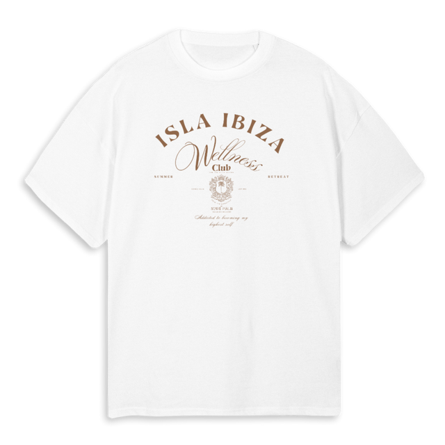 ISLAIBIZAWELLNESSCLB White Oversized Tee.