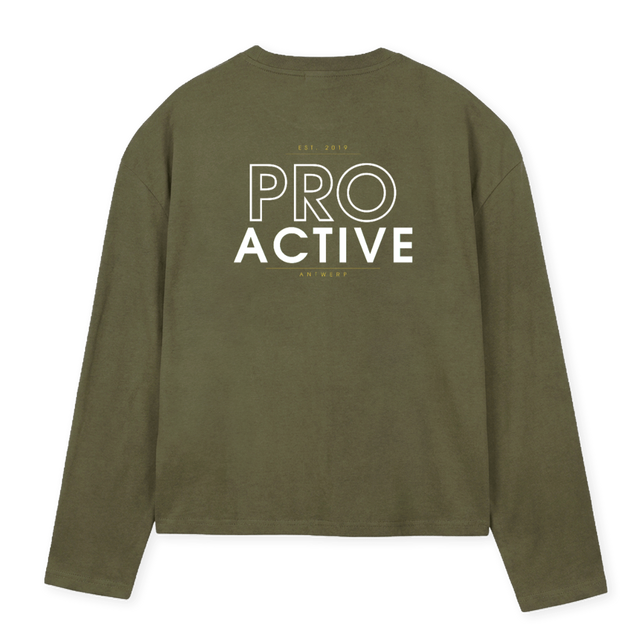 PAOLIVETEE Vintage Olive Oversized Boxy LS Tee.