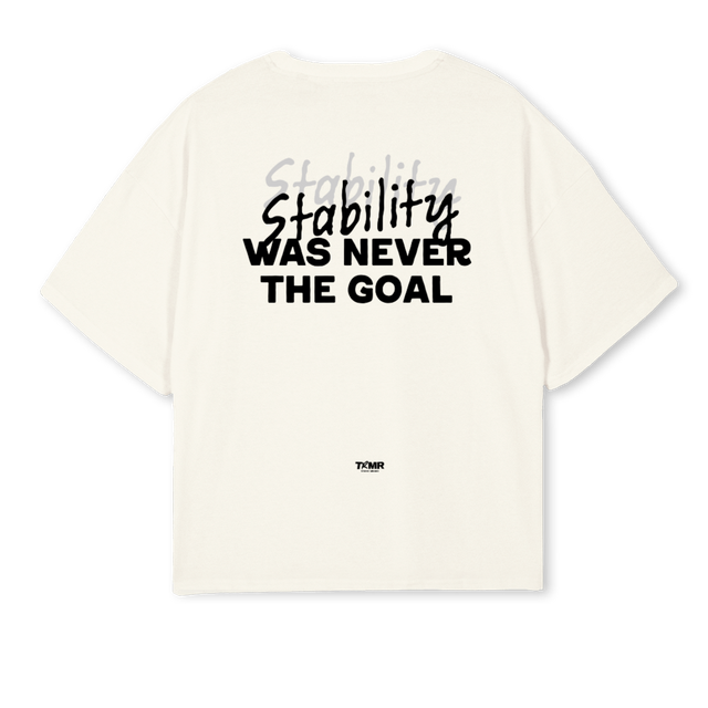 STABILITY Cream Oversized Boxy Tee.
