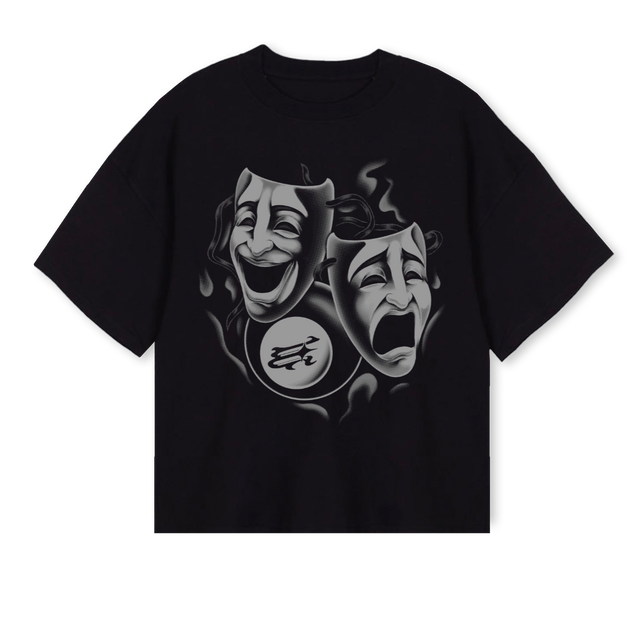 MASKONE Black Oversized Boxy Tee.