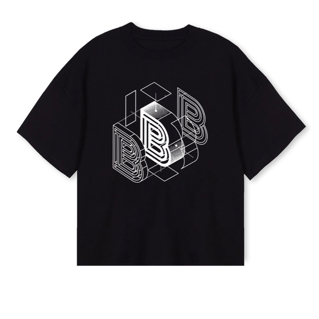 BUNLOGO Black Oversized Boxy Tee.