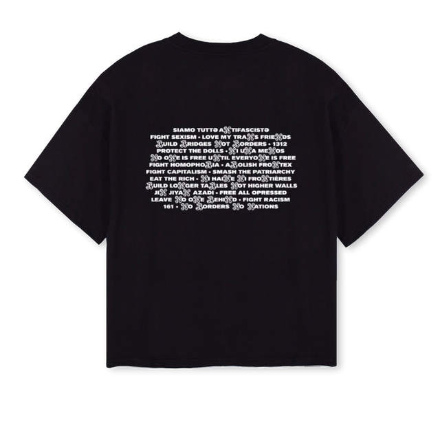 NBNNBOXYDEF Black Oversized Boxy Tee.