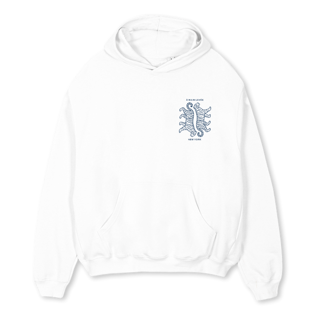 HOTELTIGERHOODIE White Oversized Hoodie.