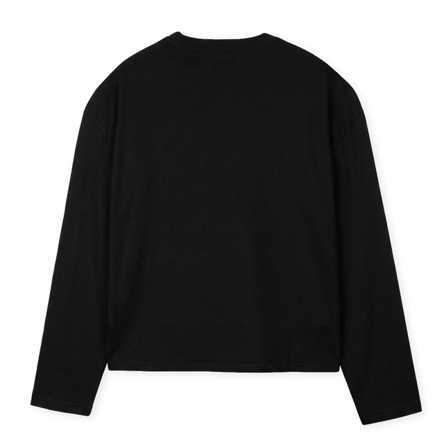 ANGELSDUSTED Black Oversized Boxy LS Tee.