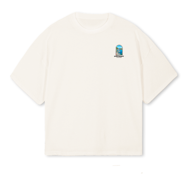 YATCH  Vintage White Oversized Boxy Tee.