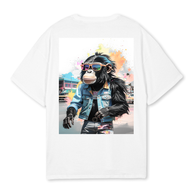 COOLMONKEY White Oversized Tee.