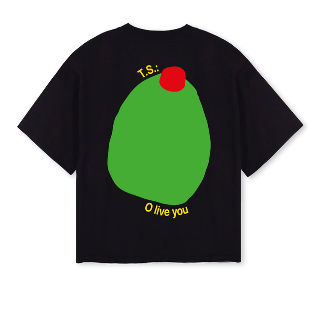 OLIVEYOU Black Oversized Boxy Tee.