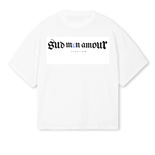 FLAMA SUD White Oversized Boxy Tee.