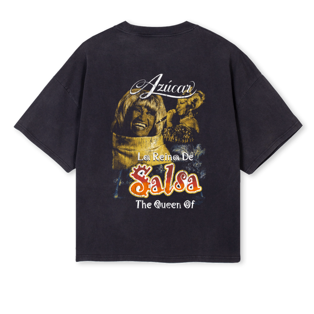 CELIAFRONTBACK Vintage Black Oversized Boxy Tee.