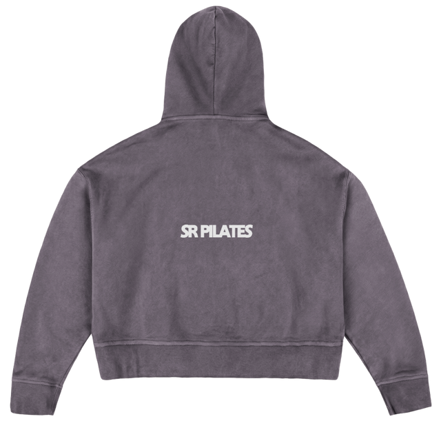 SR PILATES Pigment Grey Oversized Boxy Hoodie.