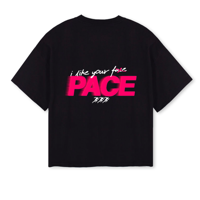 ILIKEYOURPACEBP Black Oversized Boxy Tee.