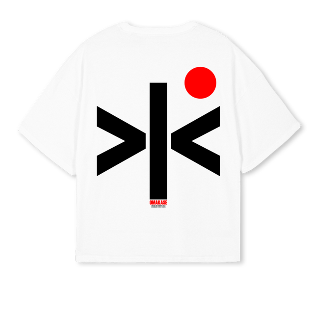 OMAKASE White Oversized Boxy Tee.