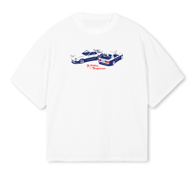 TRANSAXLE White Oversized Boxy Tee.
