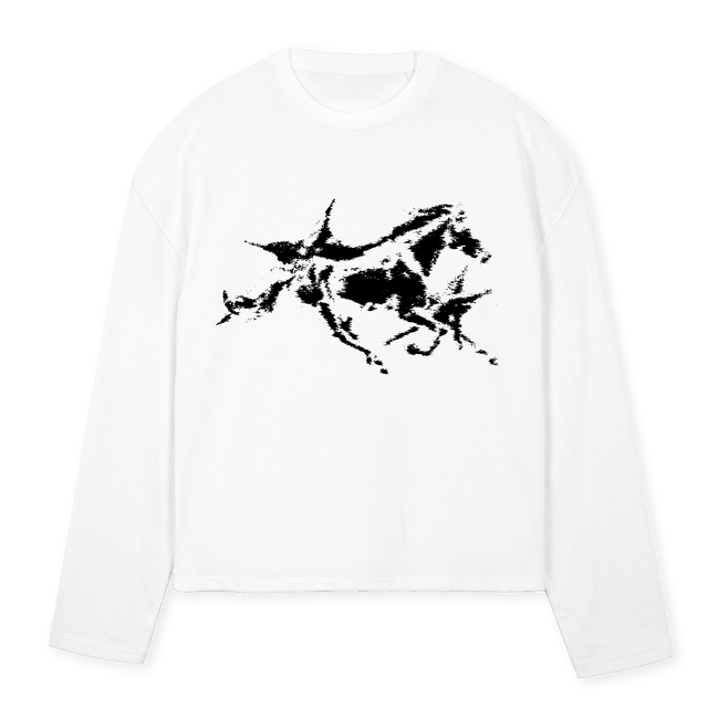 SAMPLEHORSE White Oversized Boxy LS Tee.