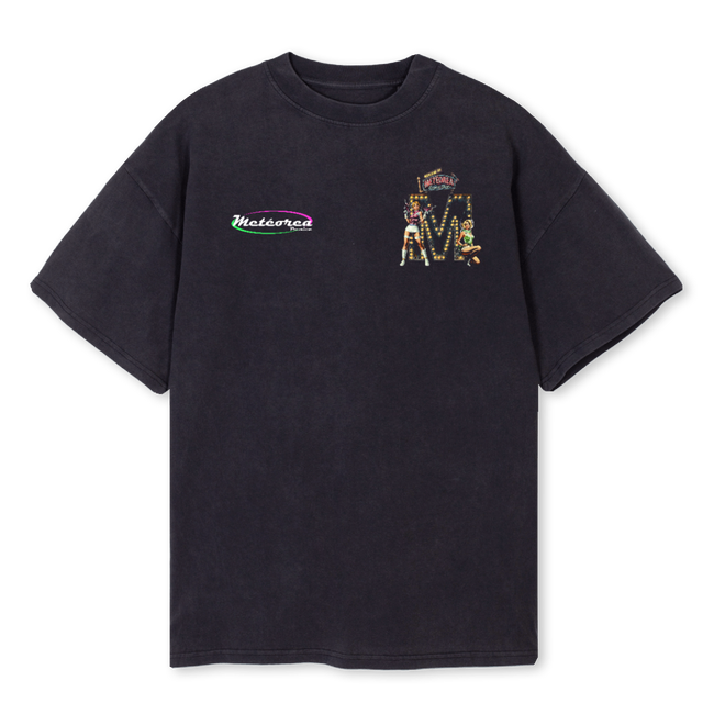OASIS Vintage Black Oversized Tee.