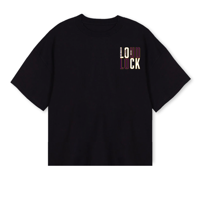 LOUDLOCK Black Oversized Boxy Tee.