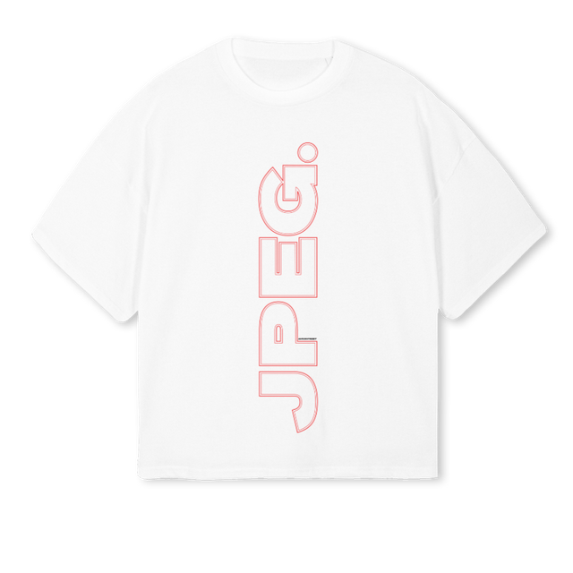 AVOIDJPEG White Oversized Boxy Tee.