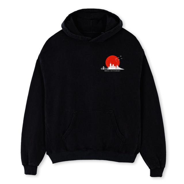 SWEATSUN BRANCO Black Oversized Hoodie.
